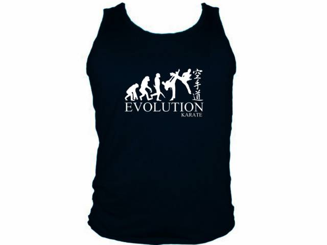 Evolution karate w kanji martial arts mens muscle gym shirt