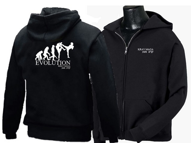 Krav maga Evolution English/Hebrew zipped sweat hoodie