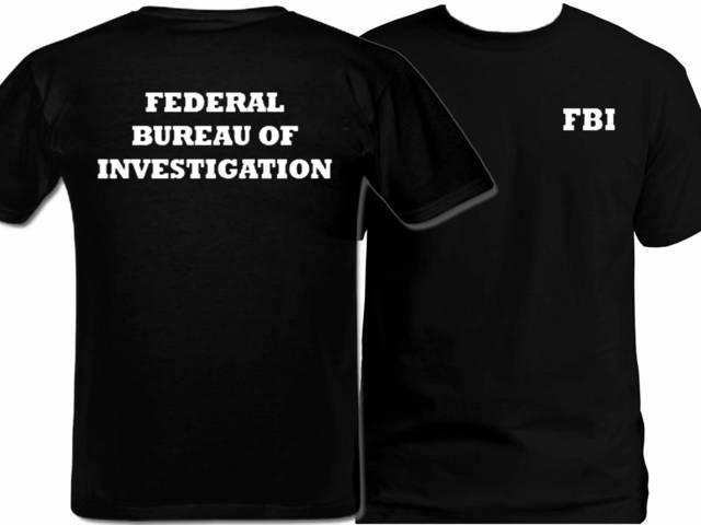 FBI Federal Bureau of Investigation customized t-shirt