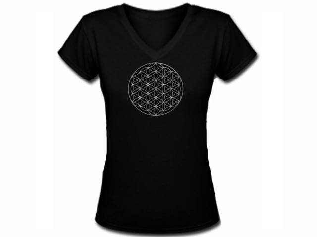 Sacred geometry-flower of life female body fit te shirt