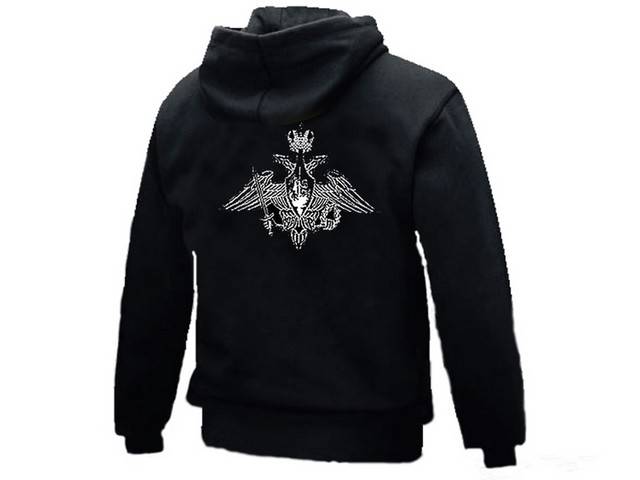 Russian CIA GRU emblem silk printed hooded sweatshirt