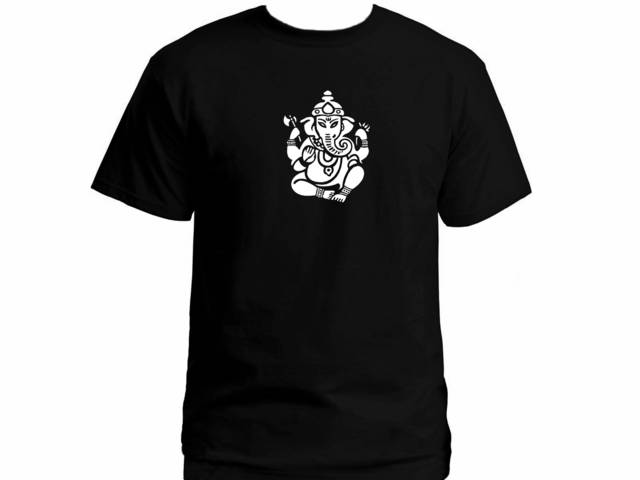 Ganesha Hindu god yoga meditation lotus design customized t-shirt