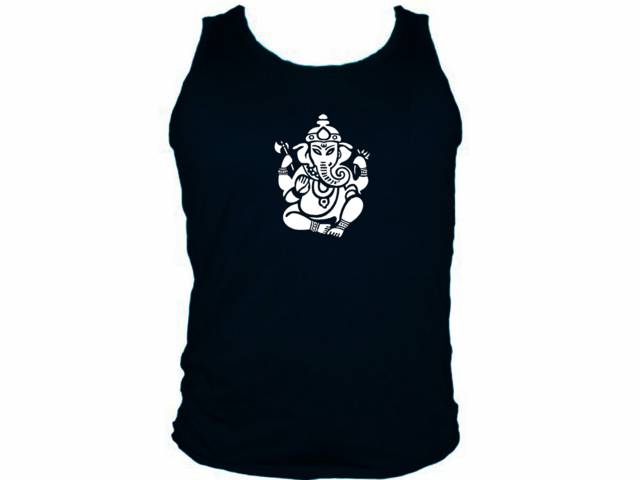 Ganesha Hindu god yoga lotus design tank top