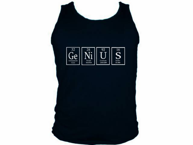 Genius periodic table of elements geeks mens muscle tank shirt
