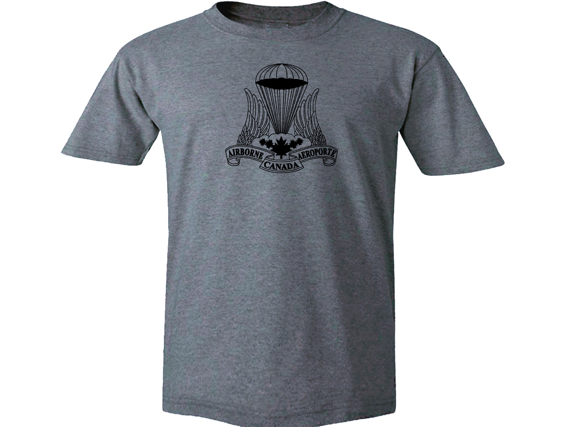 Canadian Airborne Regiment retro symbol gray t-shirt 2
