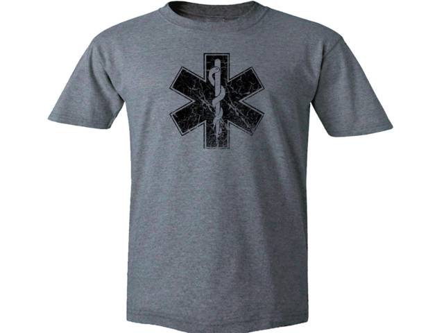 Paramedic symbol distressed look medic customized t-shirt