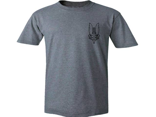 UK army-special air service SAS emblem gray t-shirt