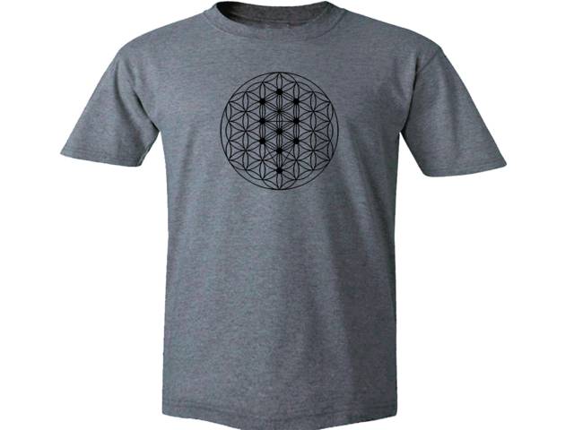 Tree of life-sacred geometry gray t-shirt