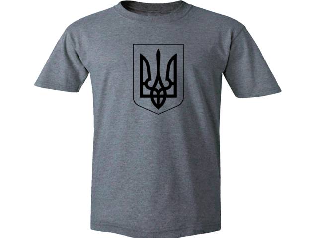 Ukrainian coat of arms national symbol tryzub cusomized gray t shirt