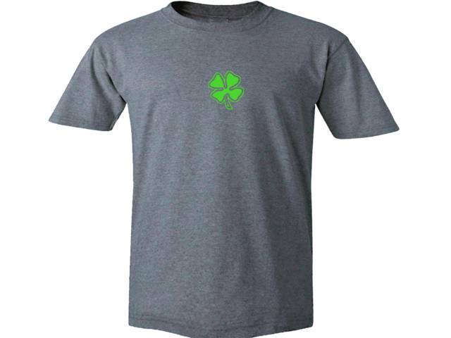 Four-leaf lucky clover Shamrock gray t shirt