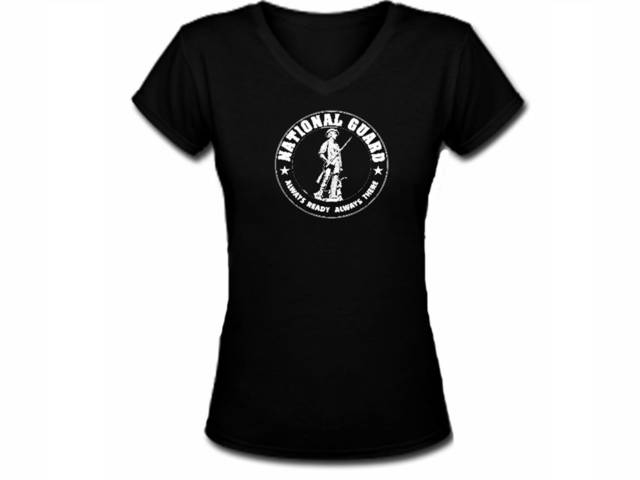 US national guard black v neck t-shirt