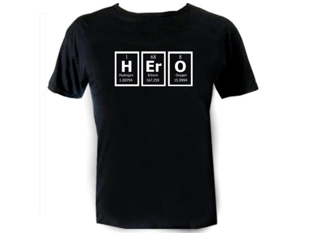 Hero periodic table of elements geeks wear t shirt