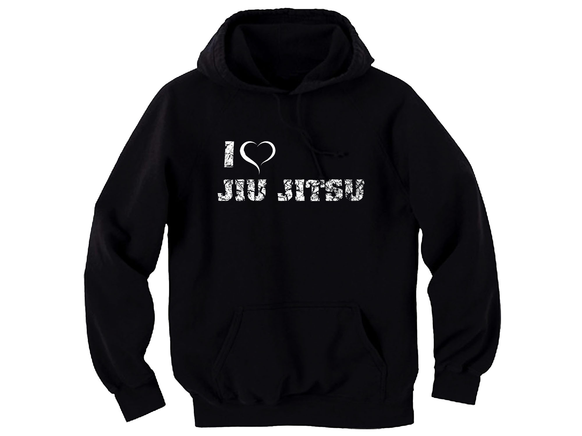 I love heart Jiu Jitsu distressed print sweat hoodie