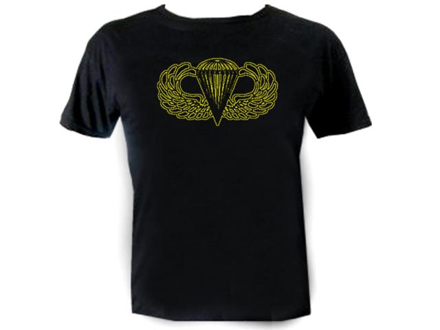US army jumping wings parachuting badge emblem graphic t shirt