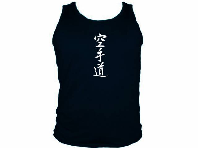 Karate kanji writing japanese martial arts mens muscle tank top