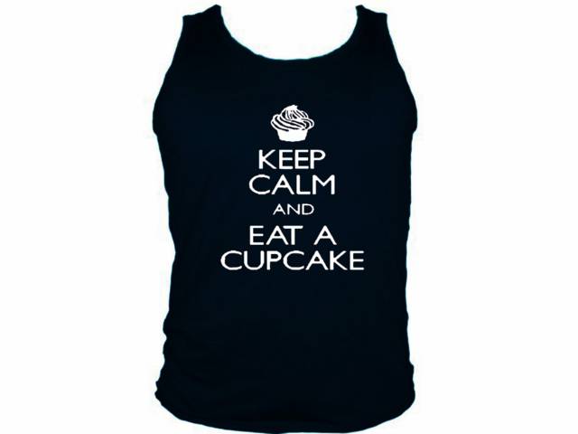 Keep calm and eat a cupcake parody sleeveless tank shirt