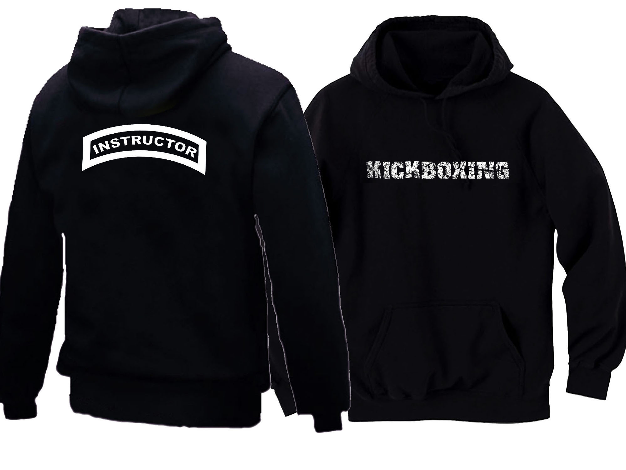 Kickboxing instructor Boxing distressed print sweat graphic hoodie