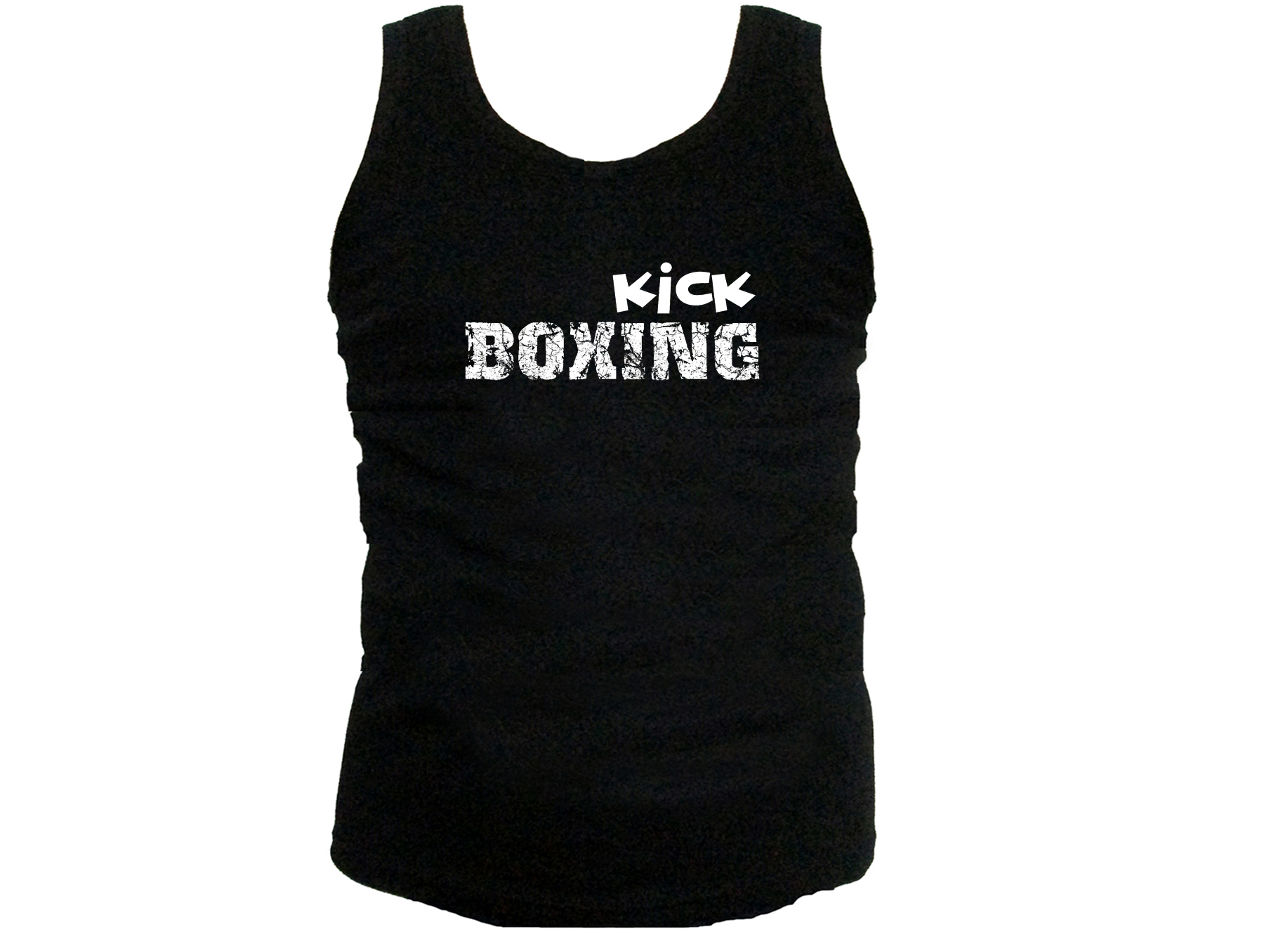 Kickboxing distressed look muscle tank top