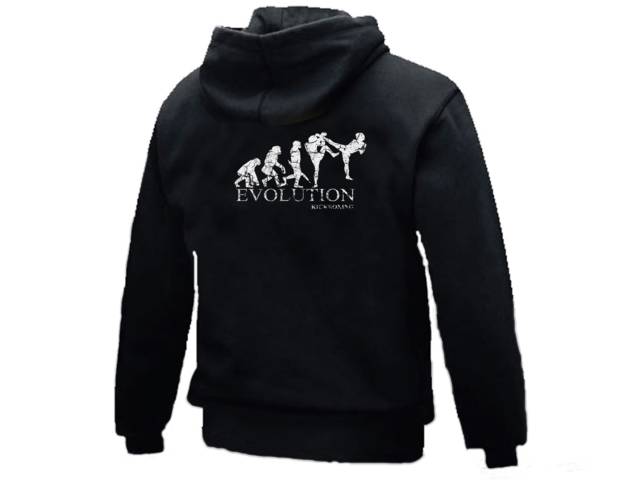 Evolution kickboxing distressed print hoodie