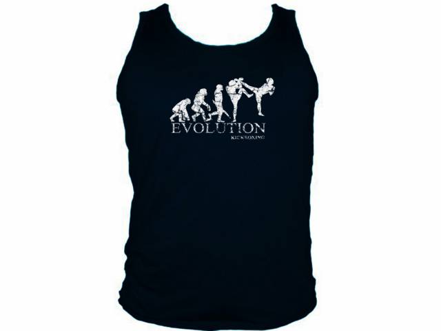 Evolution kickboxing distressed look muscle tank top