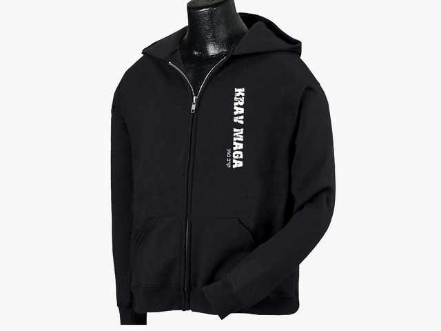 Krav maga Distress look English/Hebrew zipped sweat hoodie