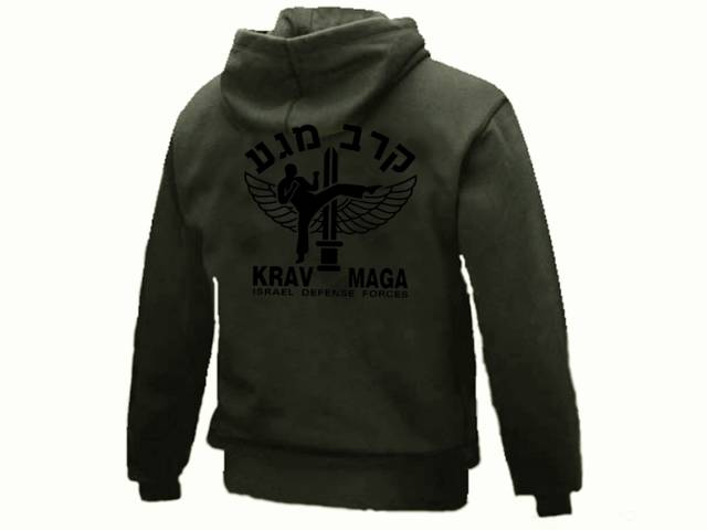 Krav maga emblem od green sweat hoodie