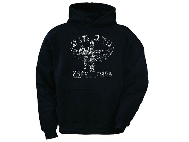 Krav Maga emblem-grunge look hooded sweatshirt