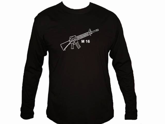 M 16 rifle gun machine long sleeves shirt