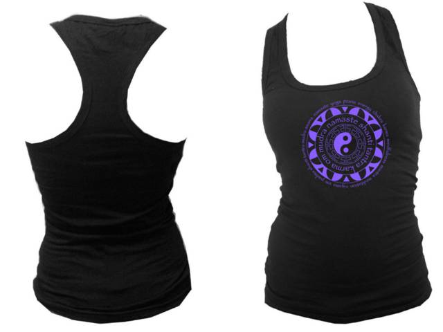 Mandala ying yang yoga terms namaste karma women tank top L/XL