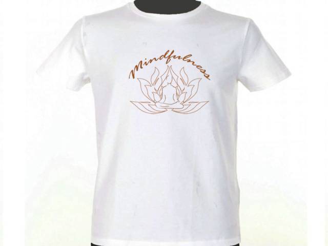 Mindfulness yoga meditation white t-shirt