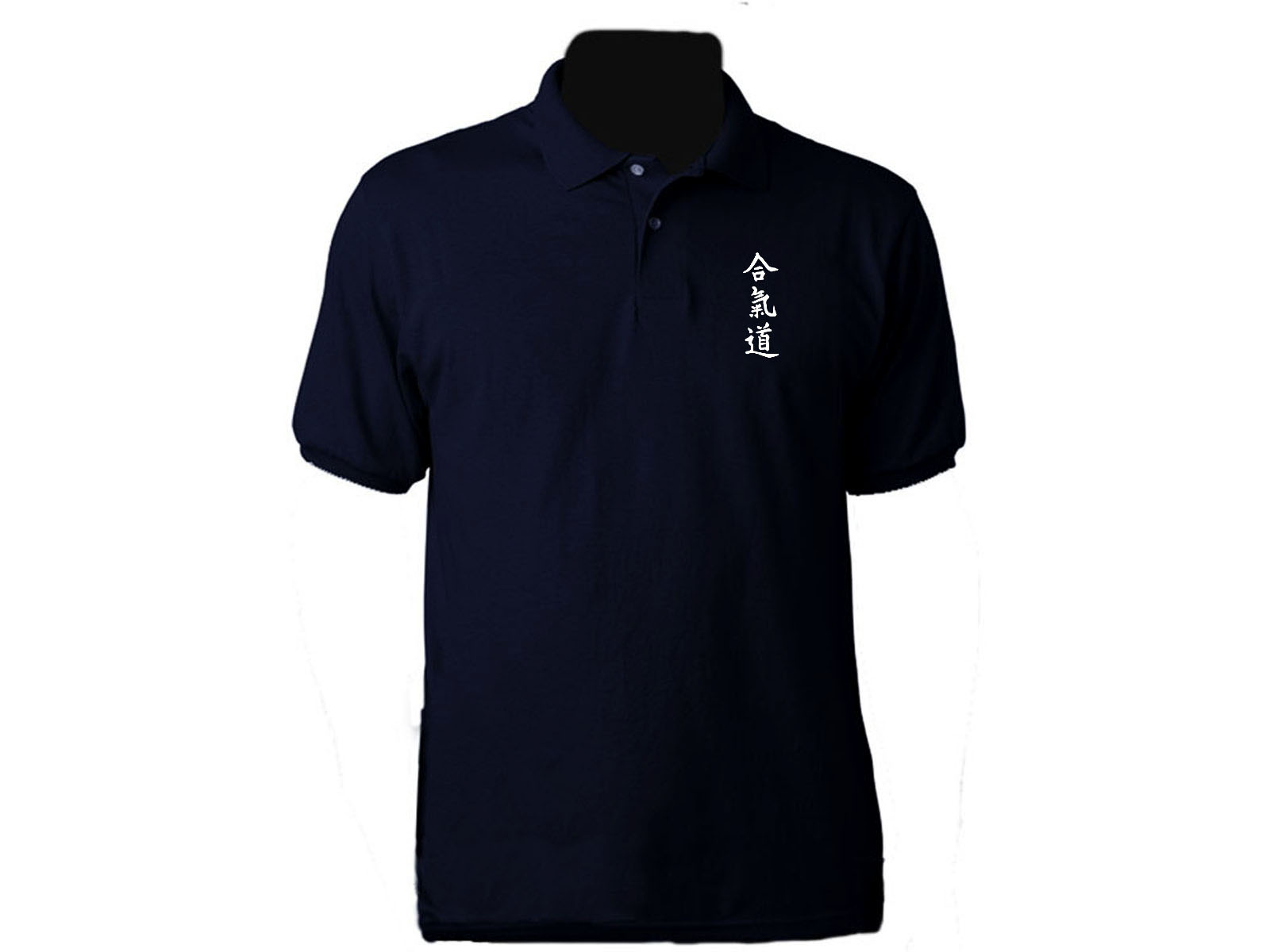 Aikido in Japanese polo style sweat proof fabric t-shirt