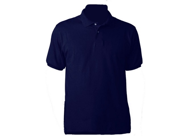 Moisture wicking polo style button up polyester navy blue blank t-shirt