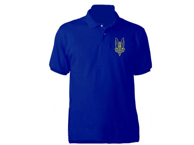 SAS moisture wick polo style royal blue t-shirt