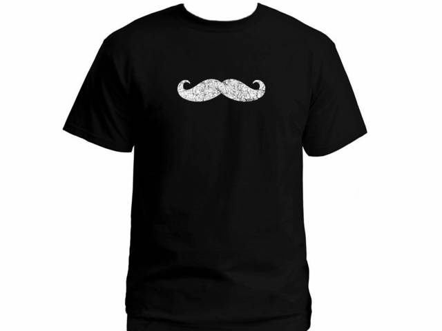 Mustache distressed retro look funny customized t shirt