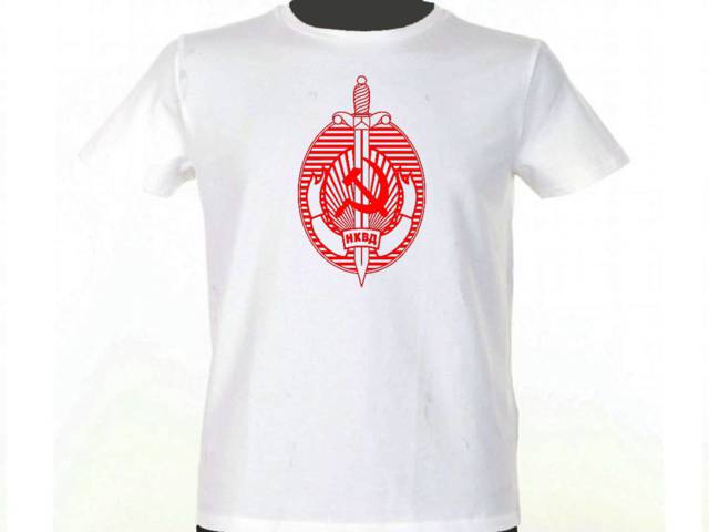 NKVD the old KGB russian retro white t-shirt