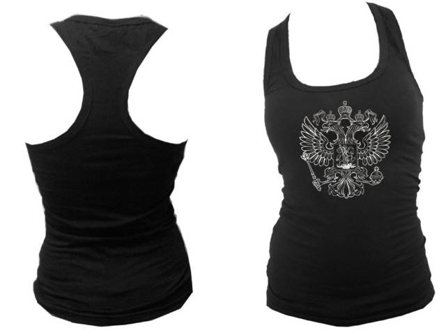 Russian two headed eagle black customized women tank top