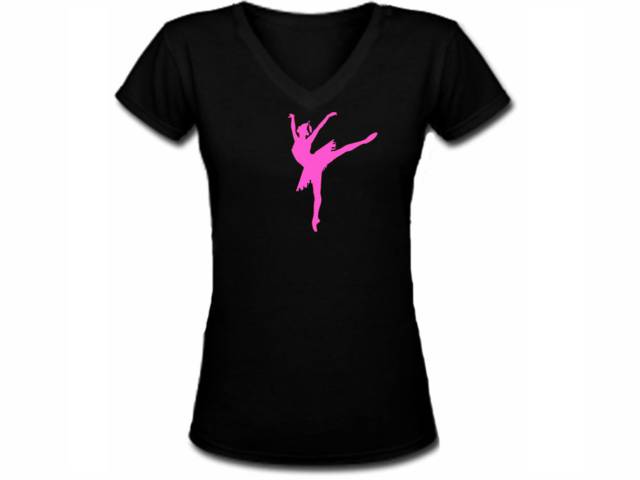 Swan lake ballerina balerina clasic music ballet  female black tee shirt