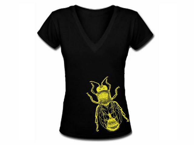 Big honey bee women/girls v neck tee shirt