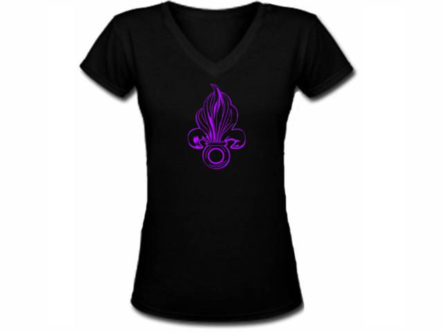 French legion fleur de lis women/girls v neck te shirt