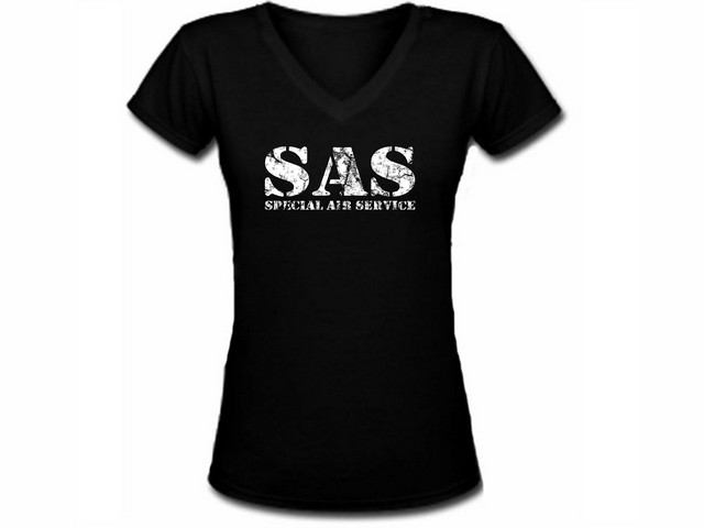 SAS UK special air service women v neck black shirt