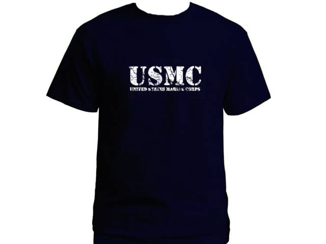 US marine corps USMC navy blue t-shirt - distressed look