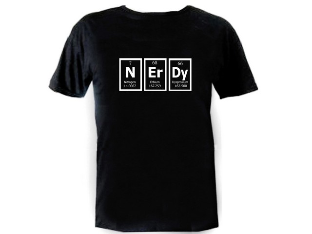 Nerdy periodic table of elements geeks wear te shirt