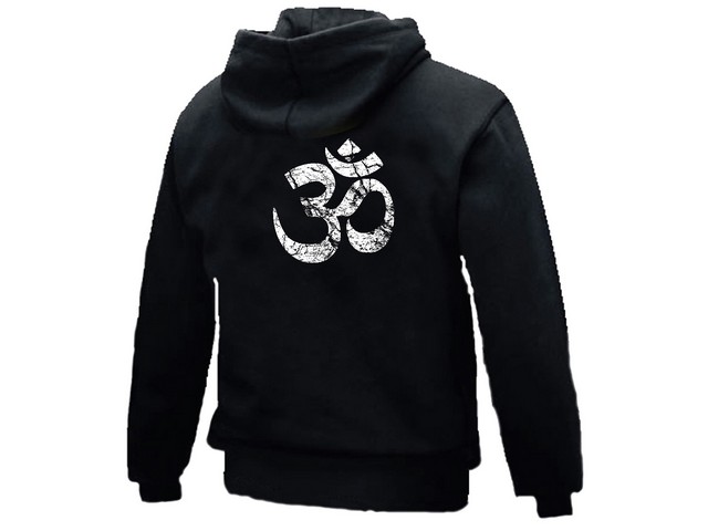 Ohm om aum yoga distressed look sweat hoodie