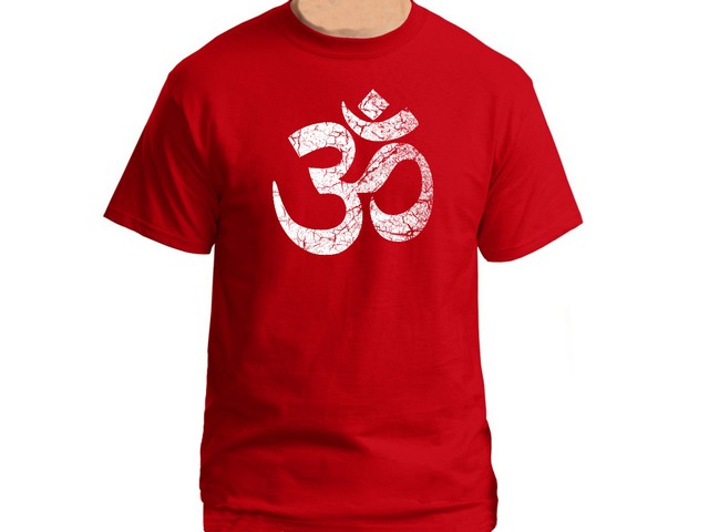 Ohm Aum Om distressed look yoga tee