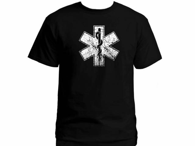 Paramedic symbol distressed look medic customized t-shirt 2
