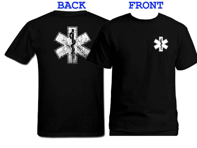 Paramedic symbol distressed look medic customized t-shirt 3