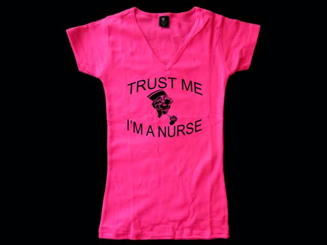 Trust me I'm a nurse pink women junior tshirt