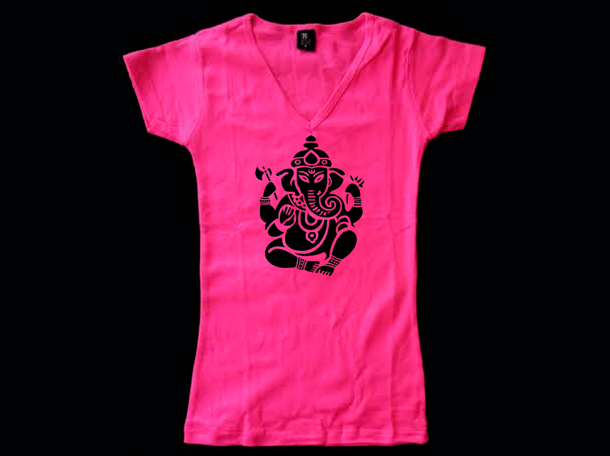 Ganesha Hindu god yoga meditation lotus design women top shirt