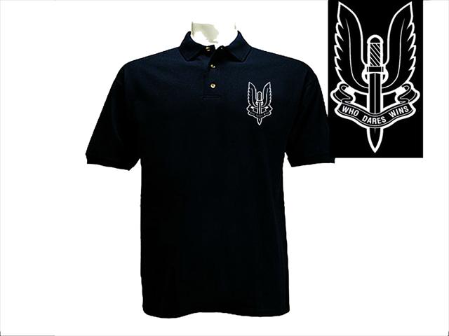 UK military- special air forces SAS button up polo style tee shirt