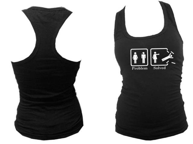 Problem solved funny couple divorce woman tank top L/XL 2